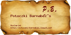 Potoczki Barnabás névjegykártya